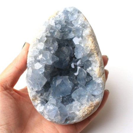 1PC 30-200g Madagascar Natural Celestite Crystal Druzy Cluster